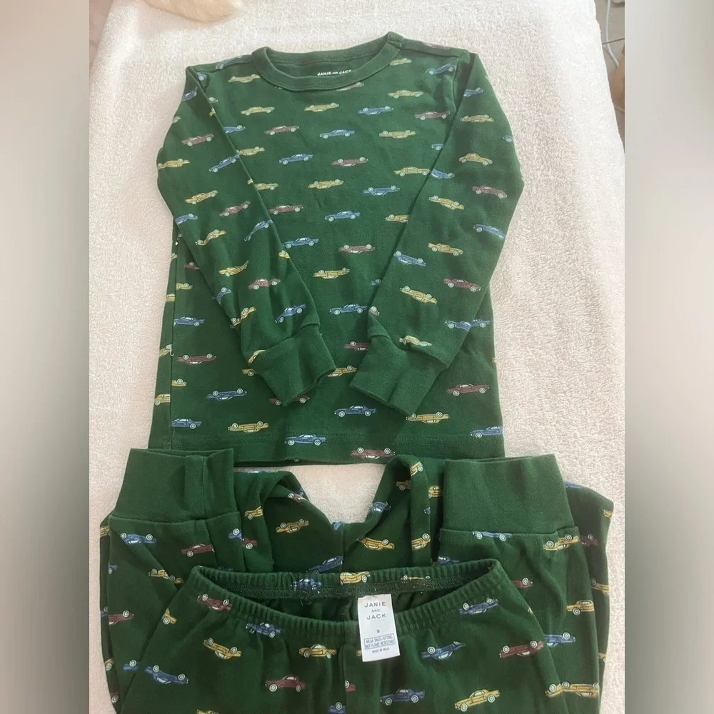Janie and Jack Boys Pajama Set Size 5 Cars Print Cotton